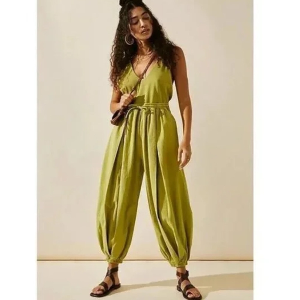 Elegant Olive Green Jumpsuit